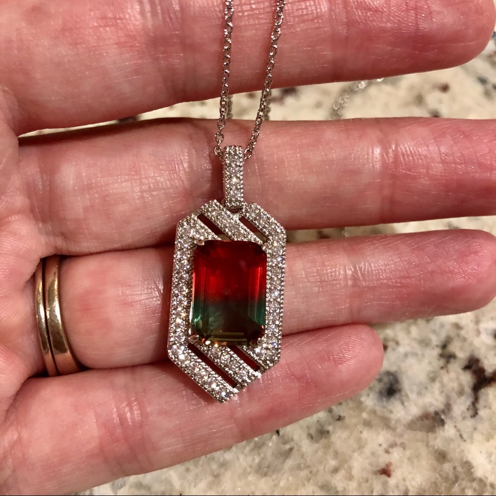 Watermelon tourmaline necklace
